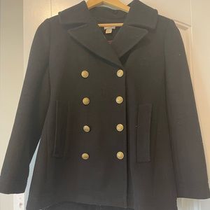 Jcrew peacoat worn one season size 4. Gold hardware